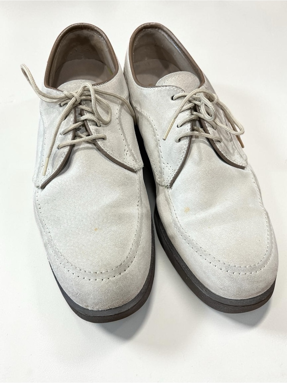 Vintage Hush Puppies Cream Suede Casual Oxfords 7.5